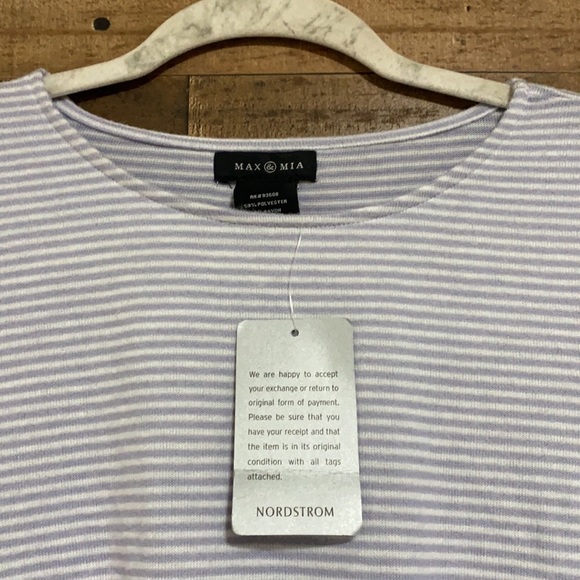 Max & Mia Stripped Tie Front Long Sleeve Tee - Picture 5 of 7